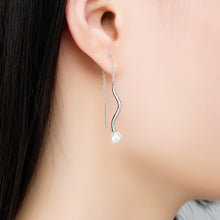 Load image into Gallery viewer, Spiral long chain earrings