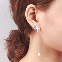 Load image into Gallery viewer, Pearls Dangle Long Earring