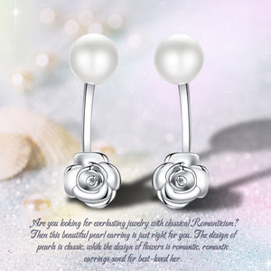 Rose Pearl Stud Earrings