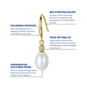 White Pearl Dangle Earrings