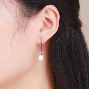 Pearl Drop Stud Earrings