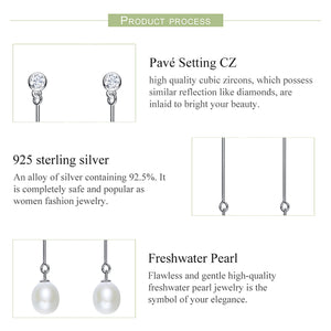 Freshwater Cultured Pearls Long Earrings