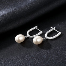 Load image into Gallery viewer, Pearl Hoop Earrings