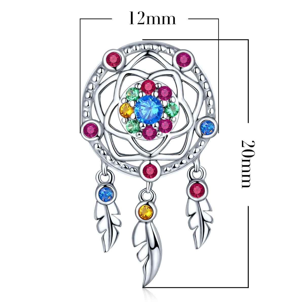 Dream Catcher Charm fit Charms Bracelet&Necklace 925 Sterling