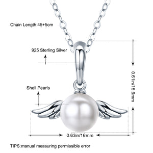 Pearl Angel Wing Necklace