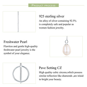 Platinum Plated Spiral Long Dangle Pearl Earrings