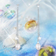 Load image into Gallery viewer, Long Dangle Pearl Earrings