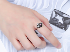 Christmas skeleton Rose Lady ring