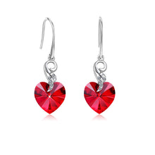 Load image into Gallery viewer, Angel Wing Heart Pendant Dangle Drop Earrings