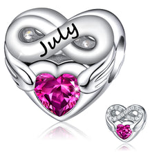 Load image into Gallery viewer, Heart shaped birth stone beads