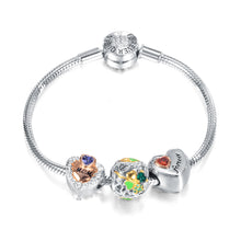 Load image into Gallery viewer, Lucky four-leaf Clover love sterling silver bracelet