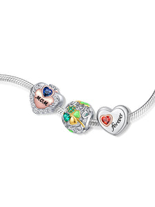 Lucky four-leaf Clover love sterling silver bracelet