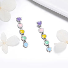 Load image into Gallery viewer, Heart shaped rainbow Earrings