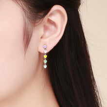 Load image into Gallery viewer, Heart shaped rainbow Earrings