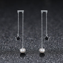 Load image into Gallery viewer, Long Dangle Pearl Earrings