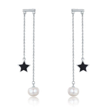 Load image into Gallery viewer, Long Dangle Pearl Earrings