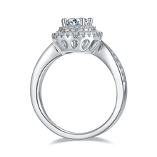 Load image into Gallery viewer, FOREVER QUEEN High inlaid egg S925 silver plated platinum Mosan diamond female ring 1.0 carat D class